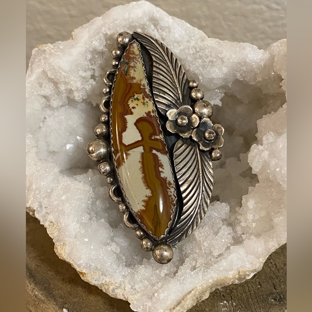Knockout Gorgeous Sterling Owyhee Jasper Ring